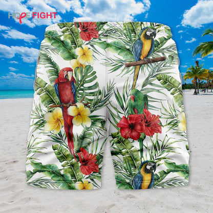Parrot Hibiscus Swim Trunks