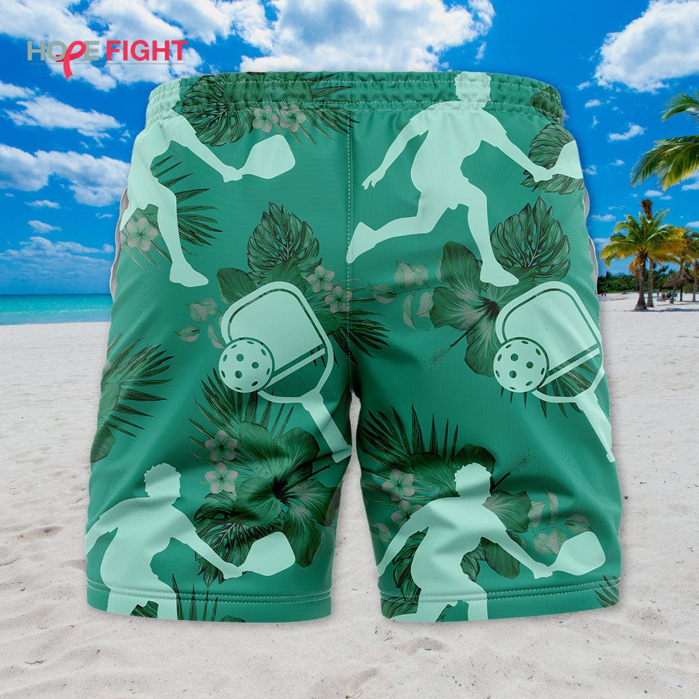 Pickleball Hibiscus Swim Trunks