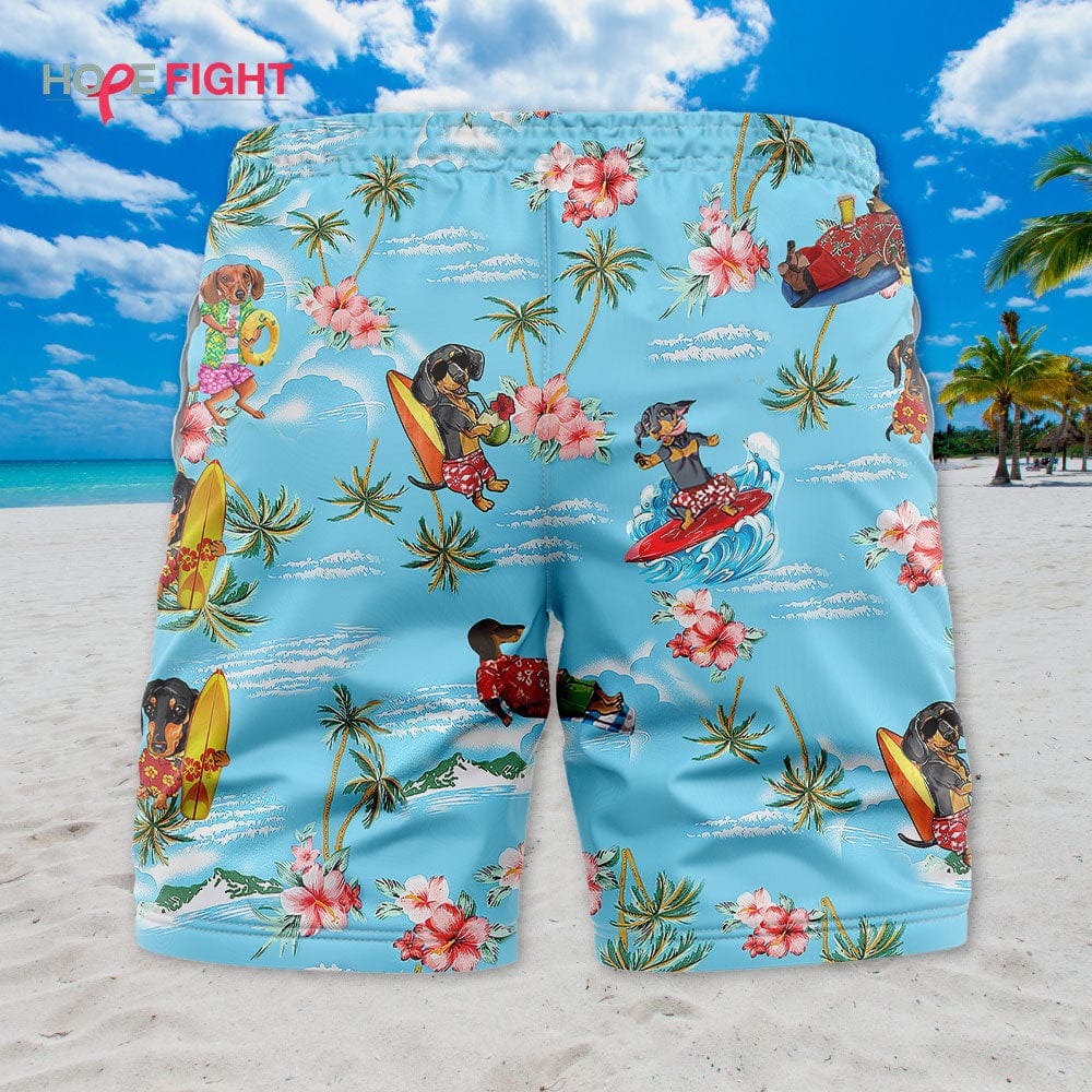 Tropical Dachshund Swim Trunks