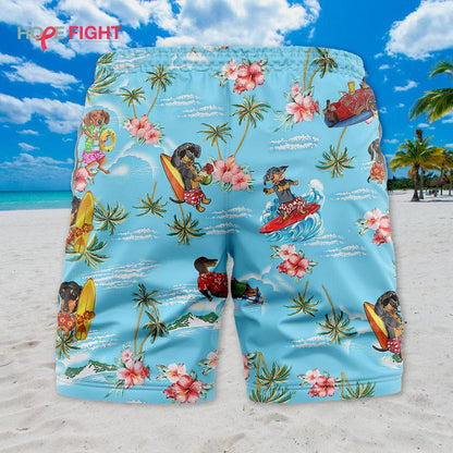 Tropical Dachshund Swim Trunks