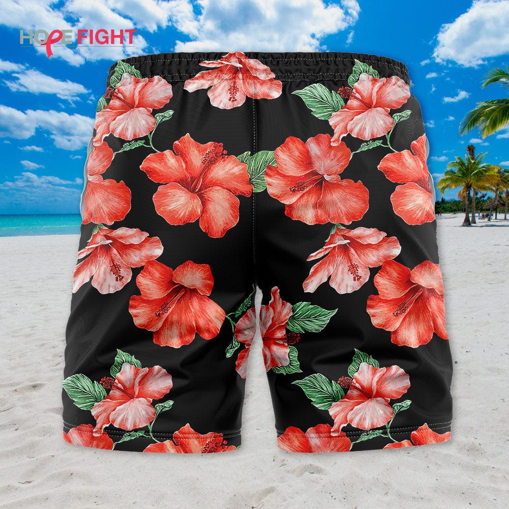 Vibrant Hibiscus Swim Trunks