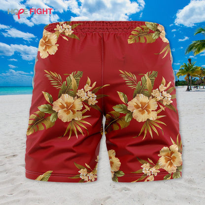 Yellow Hibiscus Swim Trunks