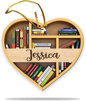 Personalized Book Lover's Ornament, Unique Christmas Tree Decor