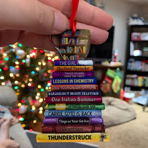 Personalized Bookstack Ornament for Christmas , Gift for Book Lovers