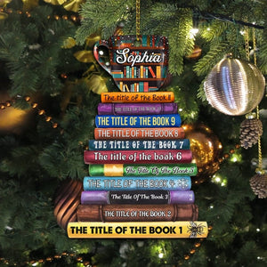 Personalized Bookstack Ornament for Christmas , Gift for Book Lovers