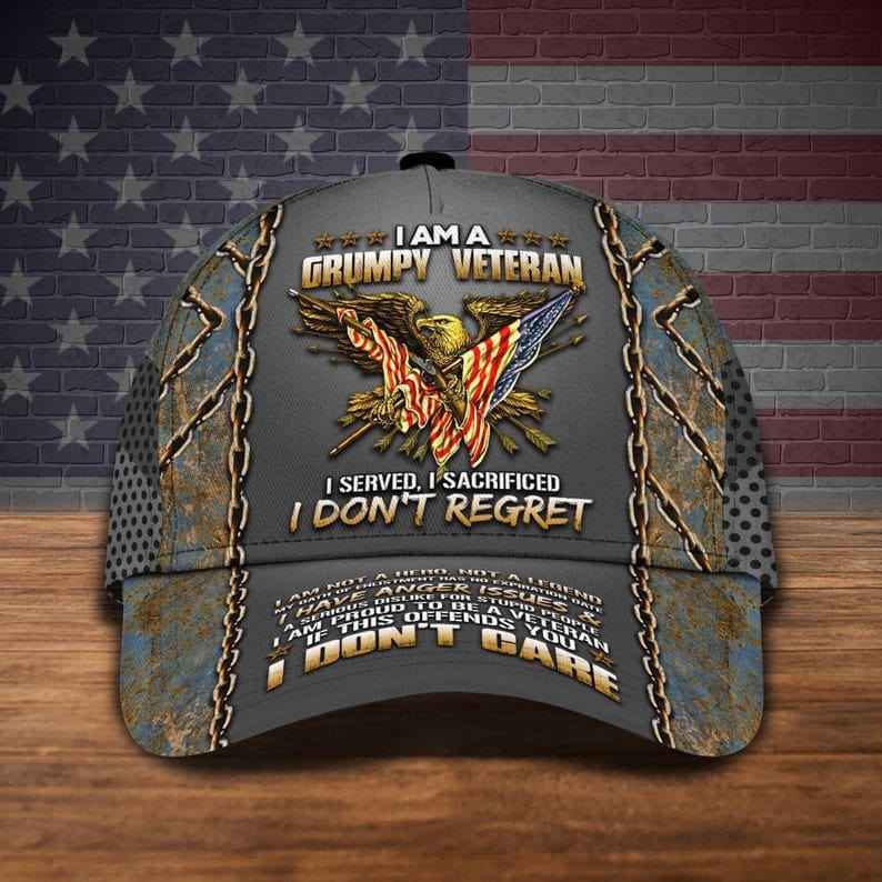 Personalized Name American Veteran Classic Cap, Veteran Hat