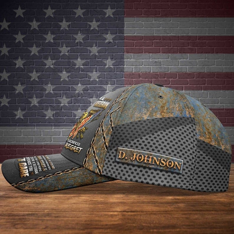 Gorra clásica de veterano estadounidense con nombre personalizado, sombrero de veterano