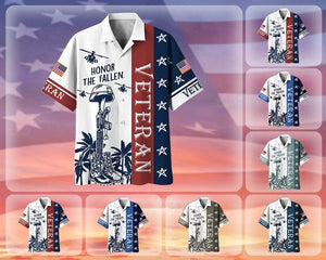 Honor The Fallen Veteran Hawaiian Shirt, US Veteran Hawaiian Shirt