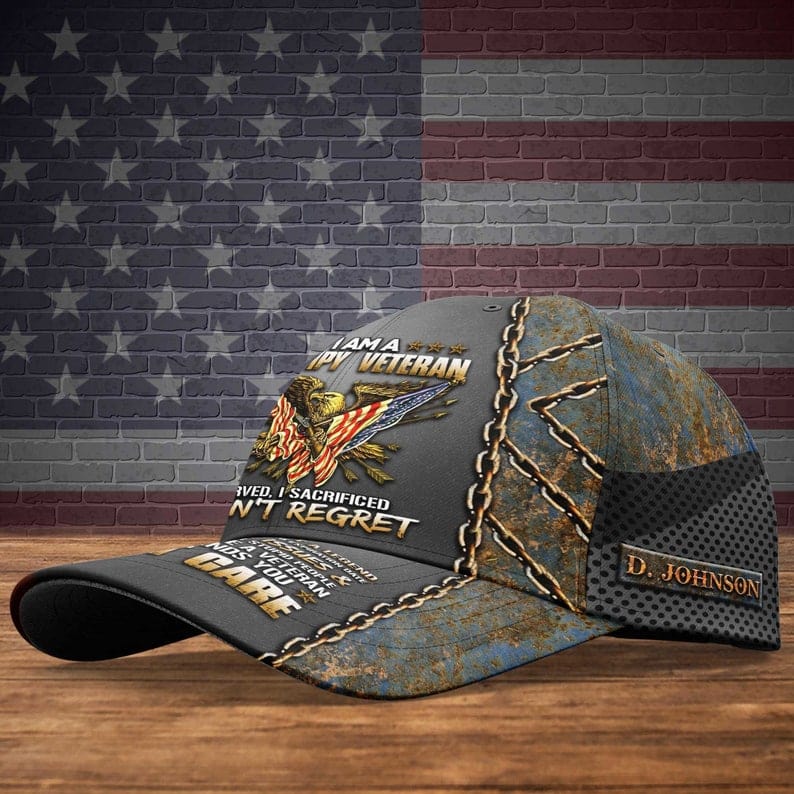 Gorra clásica de veterano estadounidense con nombre personalizado, sombrero de veterano
