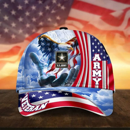 Gorra de veterano de EE. UU. con orgullo estadounidense, sombrero de veterano militar de EE. UU.