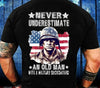 Never Underestimate An Old Man With A Military Background Tee Shirt