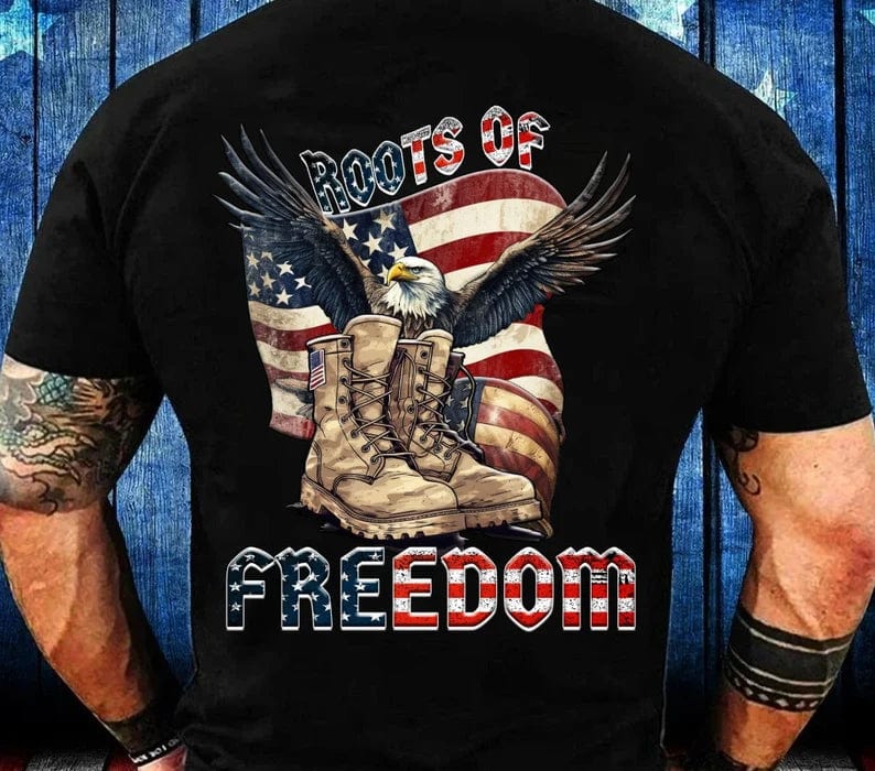 American Veteran T-Shirt | Roots Of Freedom Tee Shirt