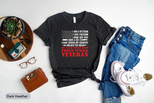 Camiseta de mujer veterana orgullosa, camiseta del Día de los Caídos