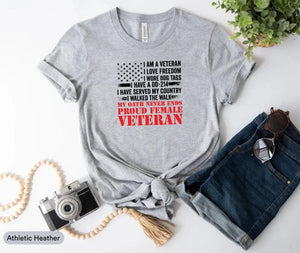 Proud Female Veteran Shirt, Memorial Day Shirt