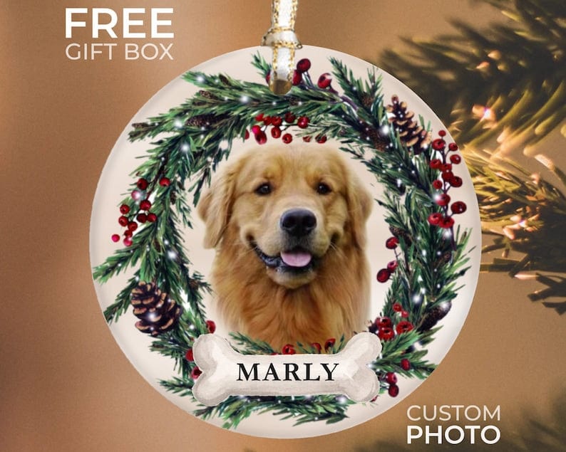Personalized Pet Ornament, Custom Dog Christmas Ornament