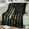 Army Fleece Blanket, Camo American Flag Fleece Blanket