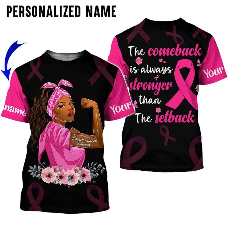 Custom Name Breast Cancer Pink Black Baseball Jerseys Shirt