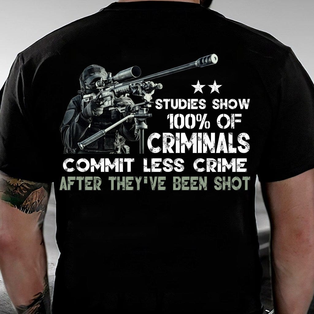 Camiseta de veterano estadounidense | Los criminales cometen menos delitos