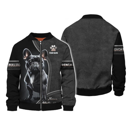 3D Full Print French Bulldog Zipper Hoodie Personalized Name Gift For Dog Lovers, All Over Printed