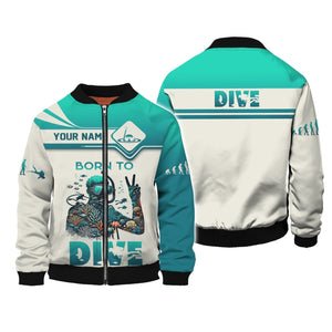 Diving Custom Name 3D Shirt Born To Dive Personalized Gift For Diver Lovers, All Over Printed