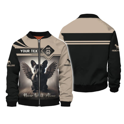 French Bulldog Custom Shirts Never Walk Alone 3D Shirt Gift For Dog Lovers, All Over Printed