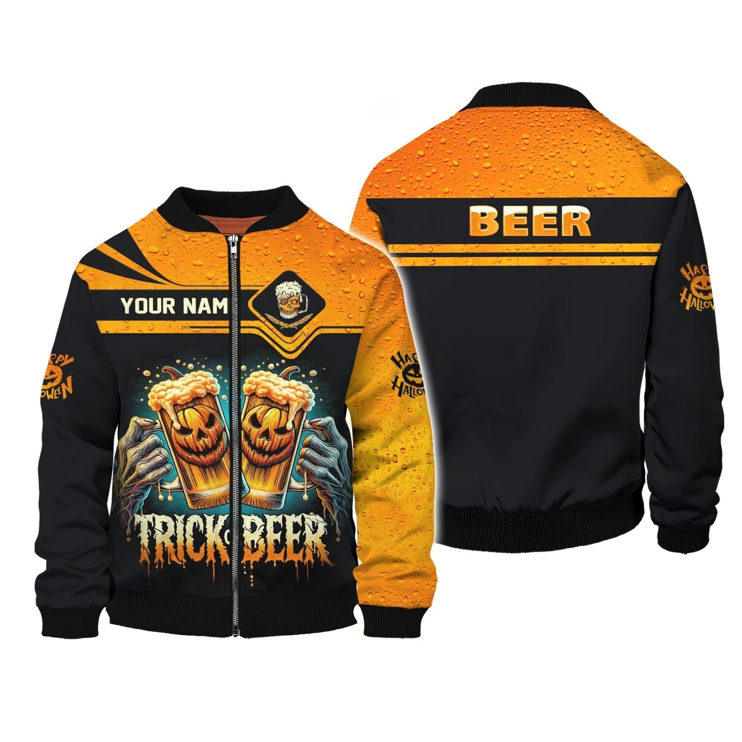 Trick Or Beer Custom T-Shirts Happy Halloween 3D Shirt Gift For Beer Lovers, All Over Printed