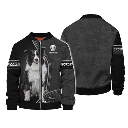 Border Collie Never Walk Alone Custom T-Shirts Border Collie 3D Shirt Gift For Dog Lover, All Over Printed