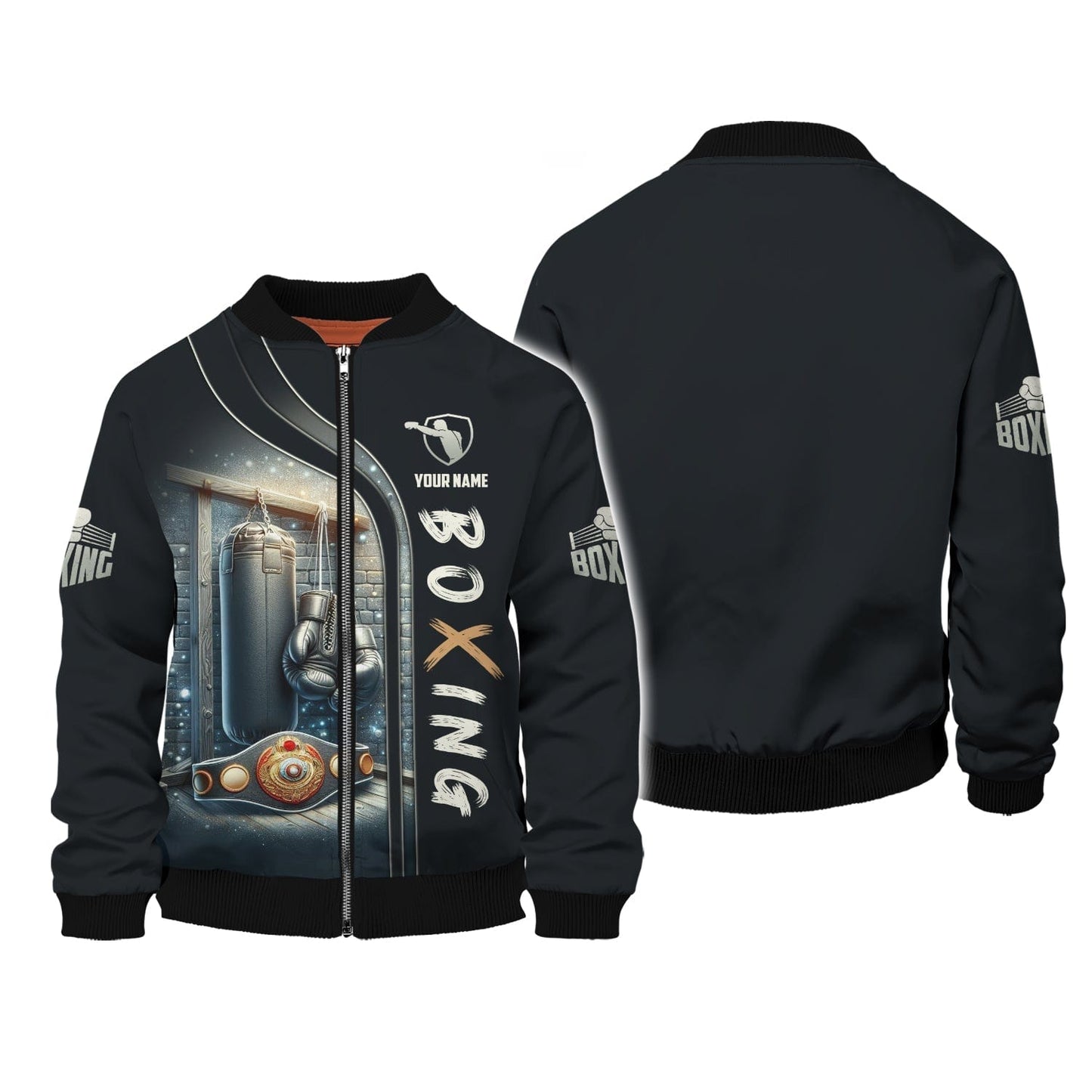 Boxing Personalized Name 3D Zipper Hoodie Custom Gift For Boxer Lovers, All Over Printed