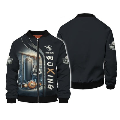 Boxing Personalized Name 3D Zipper Hoodie Custom Gift For Boxer Lovers, All Over Printed
