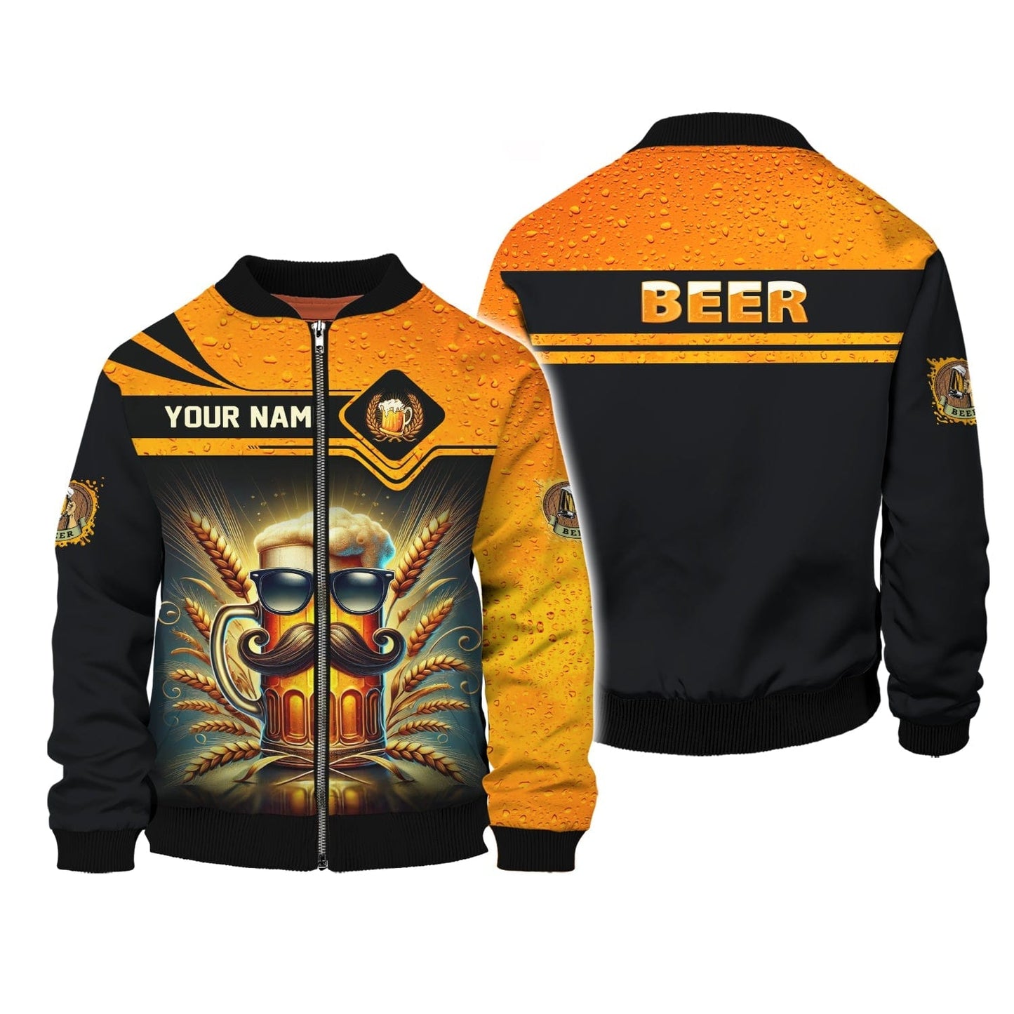 Cool Beer With Beard Shirt Personalized Name 3D Shirt Gift For Beer Lovers, All Over Printed