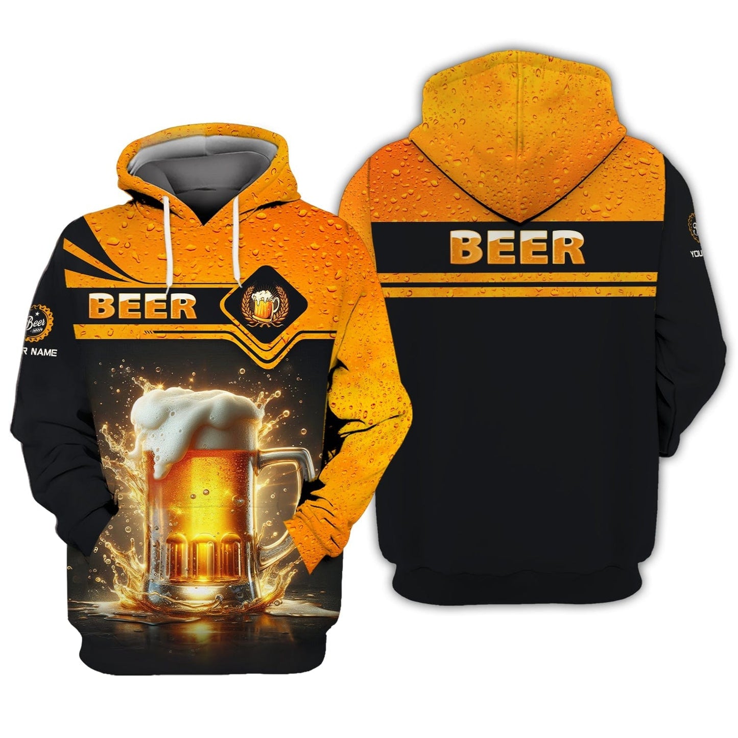 Beer Cup Unisex Shirt Personalized Name Shirt For Beer Lovers, All Over Printed
