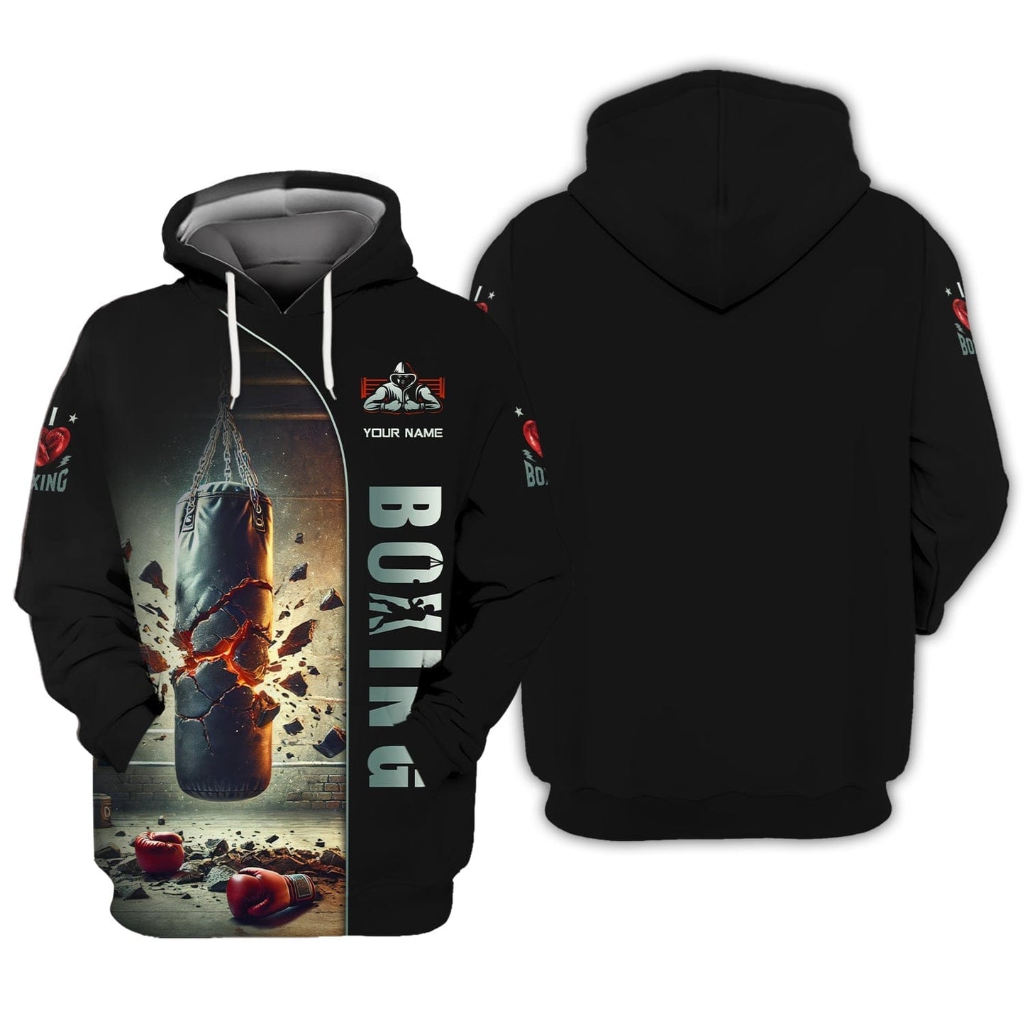 Boxing Punching Bag Custom Name 3D Shirt Personalized Gift For Boxer Lovers, All Over Printed