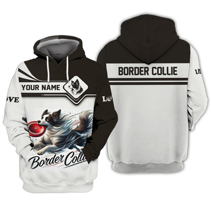 Border Collie Custom T-Shirts Border Collie Brings Happiness 3D Shirt, All Over Printed