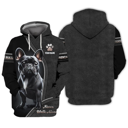 3D Full Print French Bulldog T-Shirts Personalized Name Gift For Dog Lovers, All Over Printed