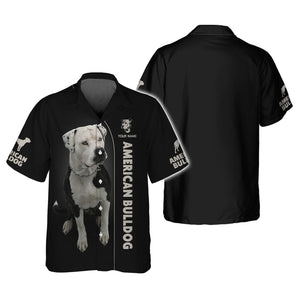 3D Full Print American Bulldog T-Shirts Personalized Name Gift For Dog Lovers, All Over Printed