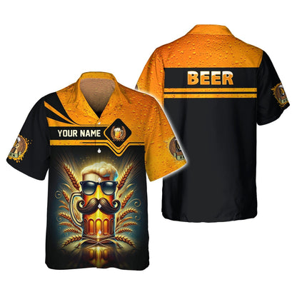 Cool Beer With Beard Shirt Personalized Name 3D Shirt Gift For Beer Lovers, All Over Printed