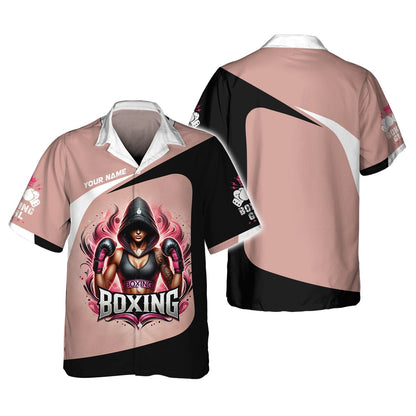 Boxing Woman Custom Name 3D Shirt Personalized Gift For Boxer Lovers, All Over Printed