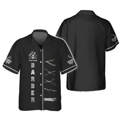 Barber Tools Shirt Personalized Name Gift For Barber Lovers, All Over Printed