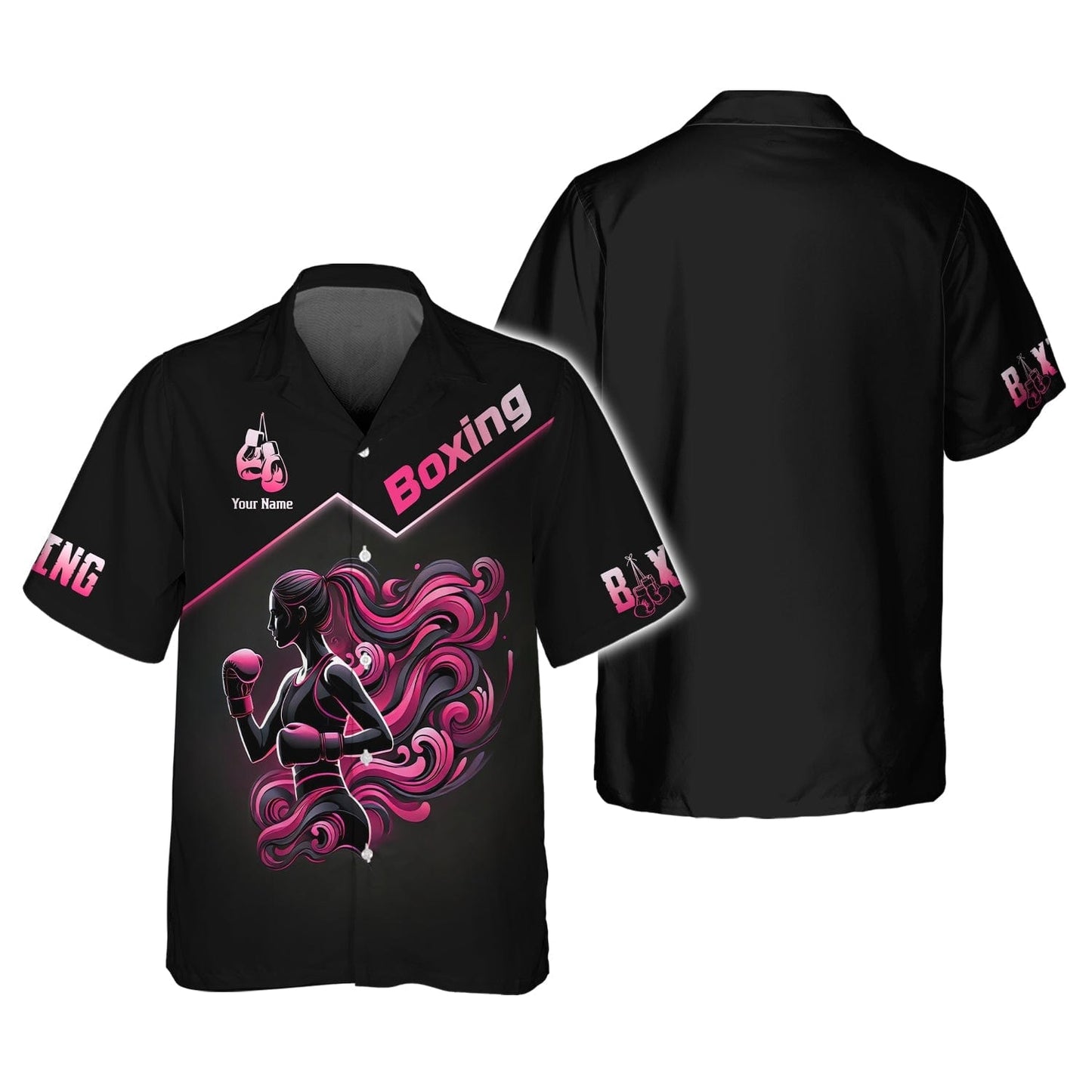 3D Full Print Boxing Girl Fight T-Shirts Personalized Name Gift For Boxing Lovers, All Over Printed
