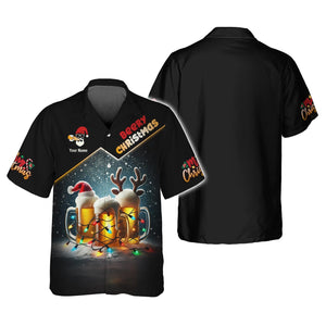 3D Full Print Beery Christmas Shirts Personalized Name Gift For Beer Lovers, All Over Printed