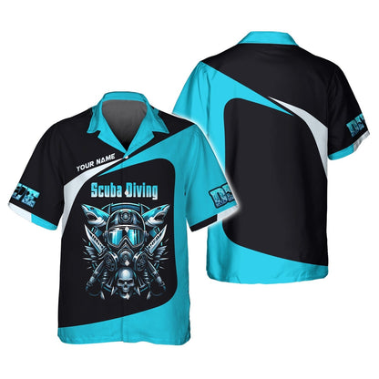 3D Full Print Scuba Diving T-Shirt Deep Sea Adventure Personalized Name Gift For Diver Lovers, All Over Printed