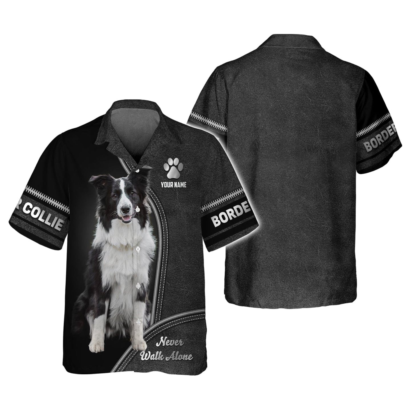 Border Collie Never Walk Alone Custom T-Shirts Border Collie 3D Shirt Gift For Dog Lover, All Over Printed