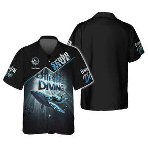 Custom Scuba Diver With Whale 3D T-Shirt Personalized Name Gift For Diver Lovers, All Over Printed