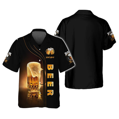Love Beer 3D Custom Name Zipper Hoodie Personalized Gift For Beer Lovers, All Over Printed