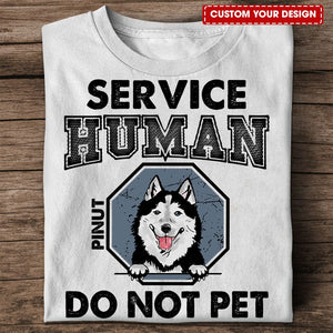 Camiseta personalizada para amantes de los perros: servicio humano, no mascotas