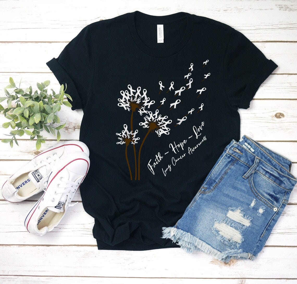 Dandelion Faith Hope Love Lung Cancer Awareness Shirt