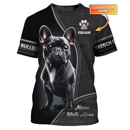 3D Full Print French Bulldog T-Shirts Personalized Name Gift For Dog Lovers, All Over Printed