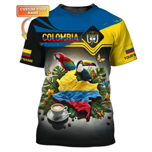 Colombia Map Personalized Name 3D Shirt, All Over Printed