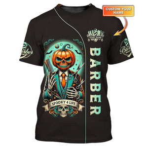 3D Full Print Barber With Halloween T-Shirts Personalized Name Gift For Halloween Lovers, All Over Printed