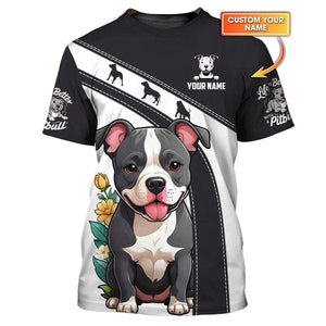 Custom Pitbull Shirt, Gift For Pitbull Lover, All Over Printed